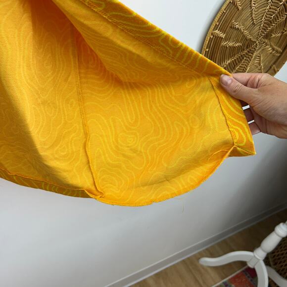 Zara Orange Yellow Funky Hippie Tie Knit Midi Skirt Large Resortwear Vacation - Picture 8 of 8